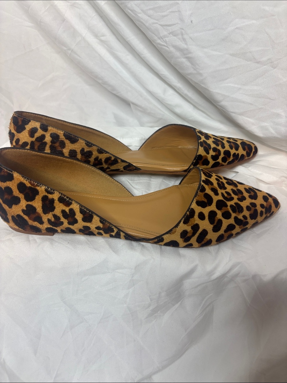 J. Crew Leopard Print Pointed D'Orsay Flats in Tan and Black - Picture 6 of 10